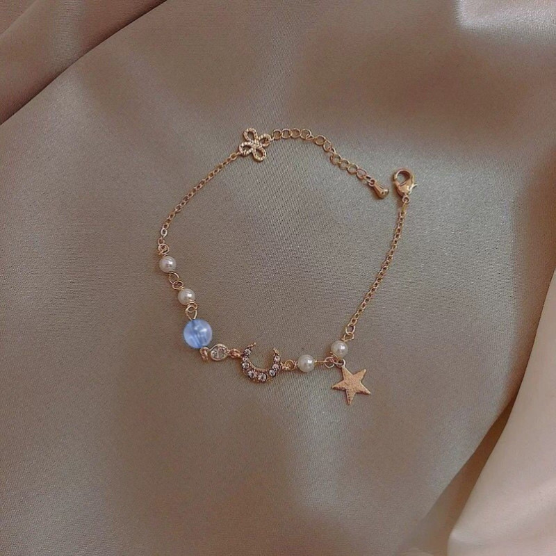 Popular star and moon bracelet for women, niche design, high-end bracelet, Korean version, trendy Internet celebrity, fashionable and elegant