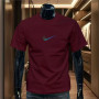 Ouma cross-border foreign trade heavyweight pure cotton short-sleeved T-shirt men's summer new high-end fashion brand loose round neck trend
