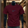 Ouma cross-border foreign trade heavyweight pure cotton short-sleeved T-shirt men's summer new high-end fashion brand loose round neck trend