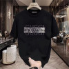 European cotton T-print T-shirt short-sleeved men's 2026 new summer casual trend popular slim high-end black