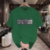 European cotton T-print T-shirt short-sleeved men's 2026 new summer casual trend popular slim high-end black