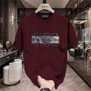 European cotton T-print T-shirt short-sleeved men's 2026 new summer casual trend popular slim high-end black