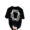 High-quality new heavyweight light luxury T-shirt versatile short-sleeved men's minimalist print popular round neck fashion loose half-sleeve