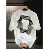 High-quality new heavyweight light luxury T-shirt versatile short-sleeved men's minimalist print popular round neck fashion loose half-sleeve