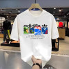 Exclusively for cross-border short-sleeved T-shirts for men, 2026 new summer pure cotton round neck, fashionable, loose, casual and breathable