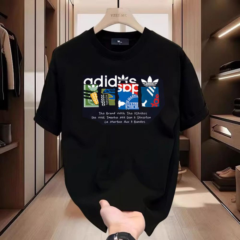 Exclusively for cross-border short-sleeved T-shirts for men, 2026 new summer pure cotton round neck, fashionable, loose, casual and breathable