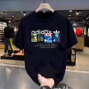 Exclusively for cross-border short-sleeved T-shirts for men, 2026 new summer pure cotton round neck, fashionable, loose, casual and breathable