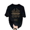 American cotton summer letter printed short-sleeved T-shirt simple top men's T-shirt loose half-sleeved bottoming shirt trendy brand