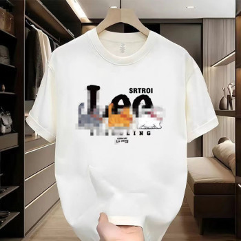 American cotton summer letter printed short-sleeved T-shirt simple top men's T-shirt loose half-sleeved bottoming shirt trendy brand