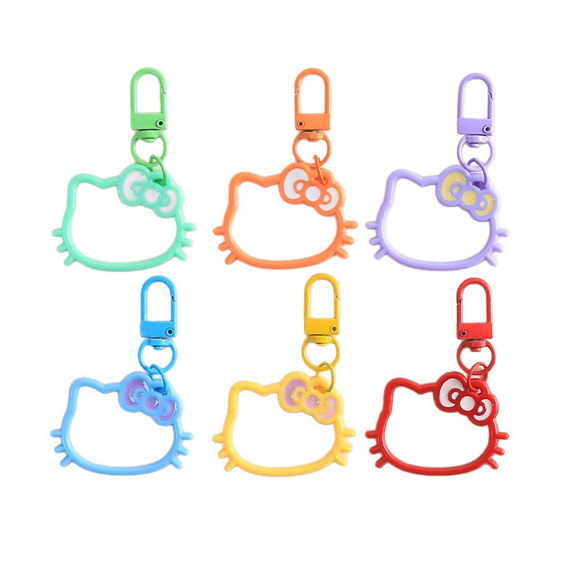Creative cartoon KT cat bow keychain pendant cute female bag diy decoration small gift jewelry wholesale