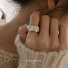 New pleated personalized ring for women, retro fashion, irregular concave and convex opening ring, index finger ring
