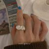 New pleated personalized ring for women, retro fashion, irregular concave and convex opening ring, index finger ring