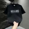 Cross-border European code hot style heavy letter embroidery summer trend pure cotton short-sleeved T-shirt men's round neck Korean version slim