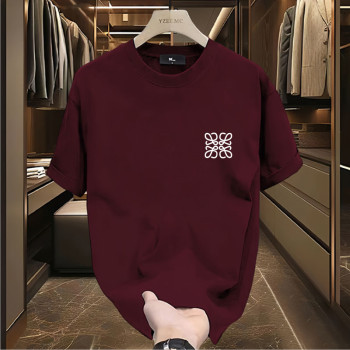 Exclusively for cross-border 2026 summer new pure cotton printed T-shirt men's half-sleeved round neck casual fashion short-sleeved