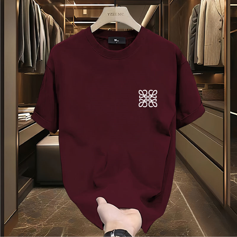Exclusively for cross-border 2026 summer new pure cotton printed T-shirt men's half-sleeved round neck casual fashion short-sleeved