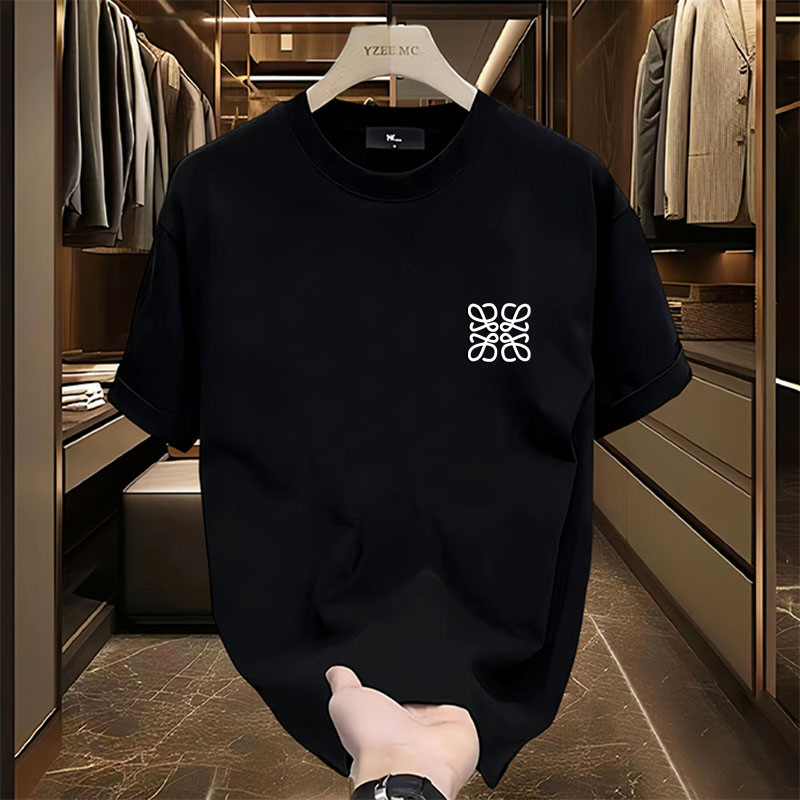 Exclusively for cross-border 2026 summer new pure cotton printed T-shirt men's half-sleeved round neck casual fashion short-sleeved