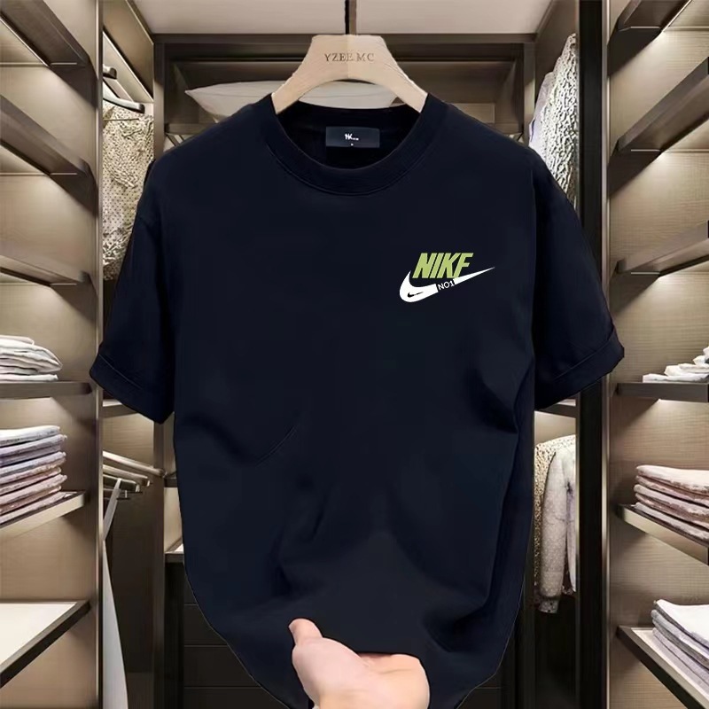 Europe's popular 2026 spring and summer new couple's wear pure cotton short-sleeved tops trendy special niche design half