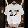 Europe's popular 2026 spring and summer new couple's wear pure cotton short-sleeved tops trendy special niche design half