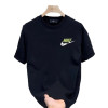 Europe's popular 2026 spring and summer new couple's wear pure cotton short-sleeved tops trendy special niche design half