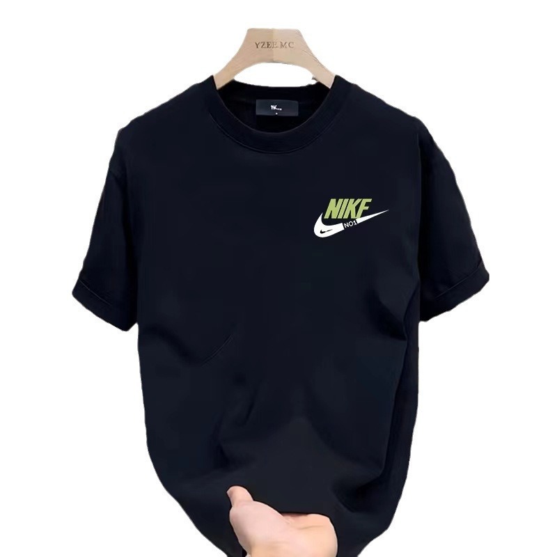 Europe's popular 2026 spring and summer new couple's wear pure cotton short-sleeved tops trendy special niche design half