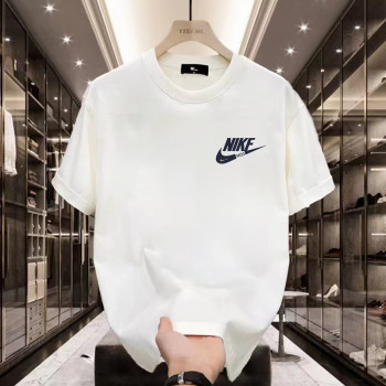 Europe's popular 2026 spring and summer new couple's wear pure cotton short-sleeved tops trendy special niche design half