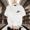 Europe's popular 2026 spring and summer new couple's wear pure cotton short-sleeved tops trendy special niche design half