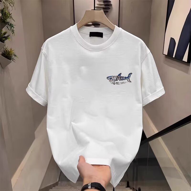 European code cross-border 2026 new blockbuster trendy brand printed men's short-sleeved T-shirt summer hot style trendy casual round neck