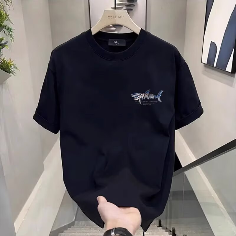 European code cross-border 2026 new blockbuster trendy brand printed men's short-sleeved T-shirt summer hot style trendy casual round neck