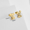 New spot wholesale Korean style fashion earrings stainless steel cartoon small animal mouse personalized ladies earrings