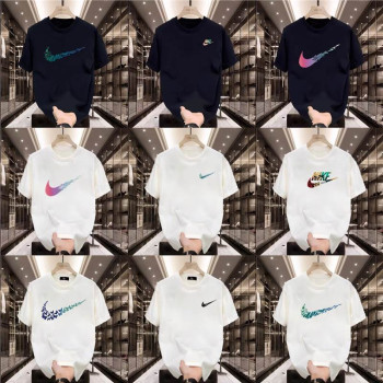 European code cross-border heavyweight 200g men's cotton short-sleeved T-shirt new summer trendy brand round neck half-sleeved versatile and loose