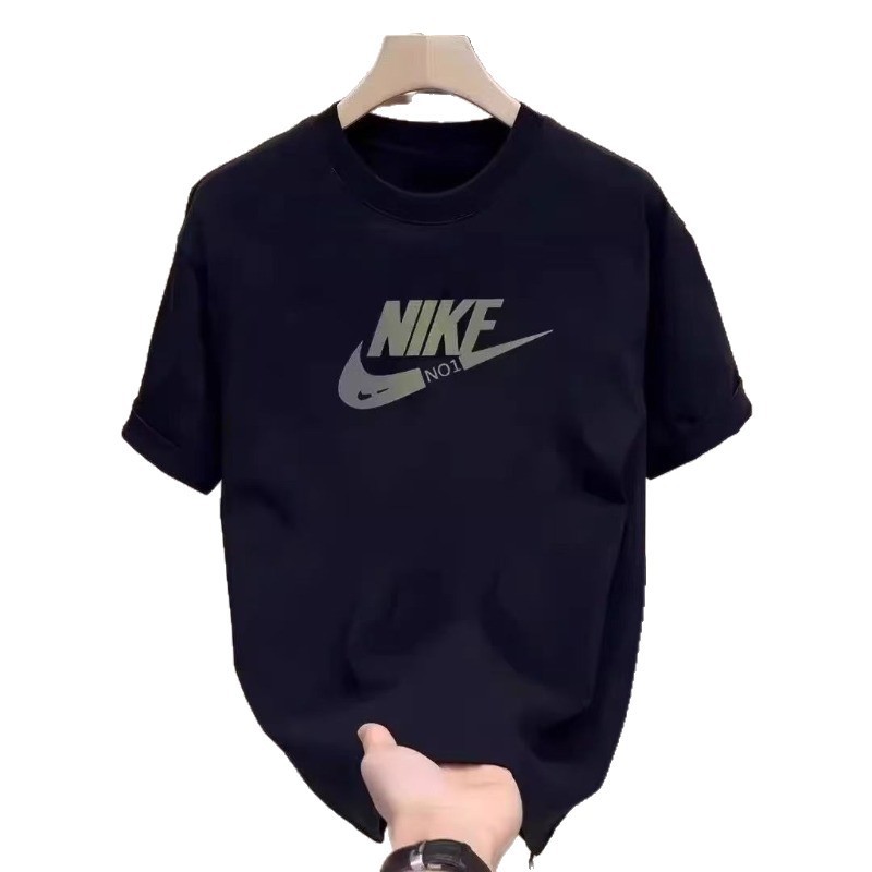 European code cross-border heavyweight 200g men's cotton short-sleeved T-shirt new summer trendy brand round neck half-sleeved versatile and loose