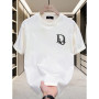 Exclusively for cross-border summer new pure cotton men's Korean style casual and versatile round neck short-sleeved T-shirt, pure cotton, light luxury and handsome