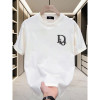Exclusively for cross-border summer new pure cotton men's Korean style casual and versatile round neck short-sleeved T-shirt, pure cotton, light luxury and handsome