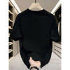 Ouma cross-border cotton 2026 new summer double yarn combed men's short-sleeved T-shirt loose and trendy