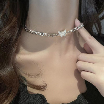 Butterfly necklace for women summer ins cool style light luxury niche design clavicle chain neck chain choker collar