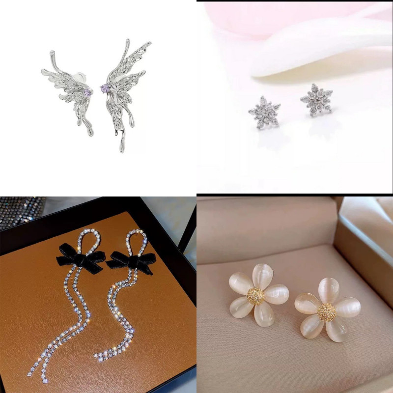 New long bow tassel earrings high-end retro slim earrings