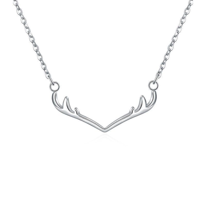 Small deer antler necklace female niche design pendant simple forest style clavicle chain temperament light luxury gift to girlfriend
