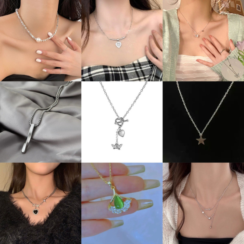 French retro necklace for women, niche design, high-end clavicle chain, fashionable temperament, versatile necklace
