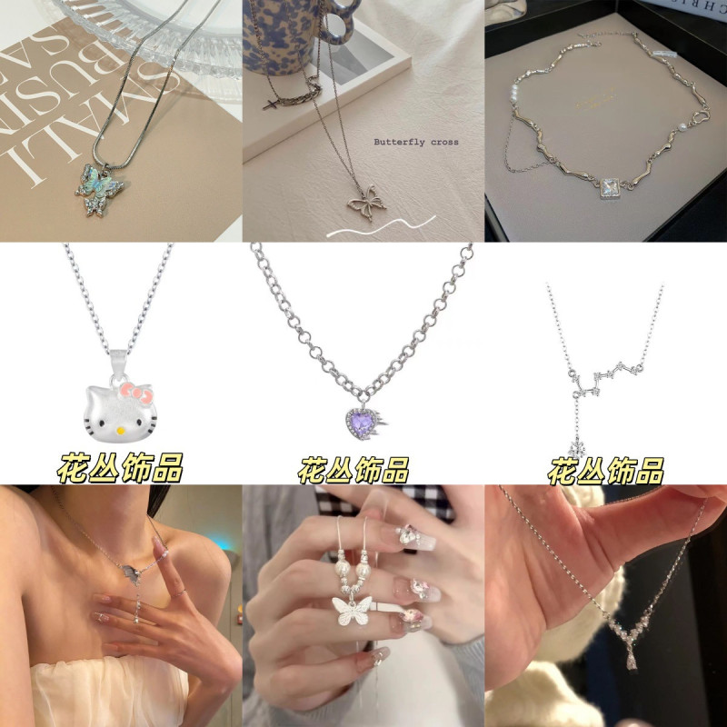 White Moonlight Necklace Women's Millennium Style Accessories Niche Design Clavicle Chain Trendy Wholesale Cross-Border Jewelry Hot Selling Style