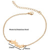 New fashionable stainless steel cut five-pointed star pendant INS simple women's adjustable bracelet hand jewelry