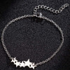 New fashionable stainless steel cut five-pointed star pendant INS simple women's adjustable bracelet hand jewelry