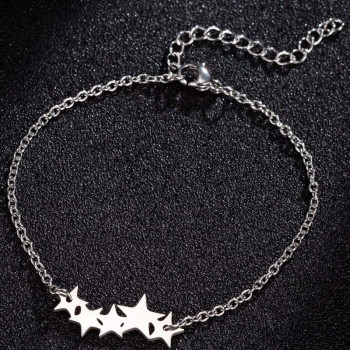New fashionable stainless steel cut five-pointed star pendant INS simple women's adjustable bracelet hand jewelry