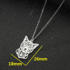 Stainless steel 18K gold electroplated necklace men's and women's light luxury cute animal cat pendant necklace spot wholesale