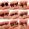 Stainless steel cutting mini small earrings for girls light luxury bow love heartbeat love 18k gold earrings wholesale