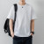 100% cotton short-sleeved T-shirt men's summer casual loose youth five-point handsome top trendy men's T-shirt