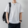 100% cotton short-sleeved T-shirt men's summer casual loose youth five-point handsome top trendy men's T-shirt