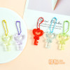 Creative heart-shaped key pendant bead chain key chain ring pendant colorful bag pendant diy handmade materials wholesale