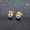 European and American fashion niche design stainless steel cutting geometric simple love-shaped earrings girls mini ear bone nails