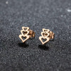 European and American fashion niche design stainless steel cutting geometric simple love-shaped earrings girls mini ear bone nails