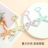Colorful pattern bow love buckle with 8-character buckle sweet keychain bag jewelry decoration small pendant wholesale